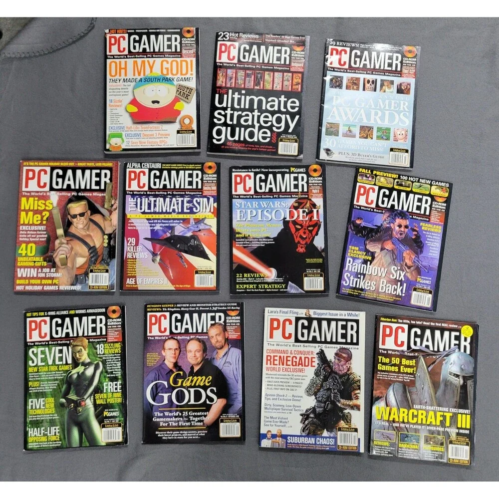 1999 PC Gamer Magazines Lot 90s Video Games Lot of 11 Jan - Dec